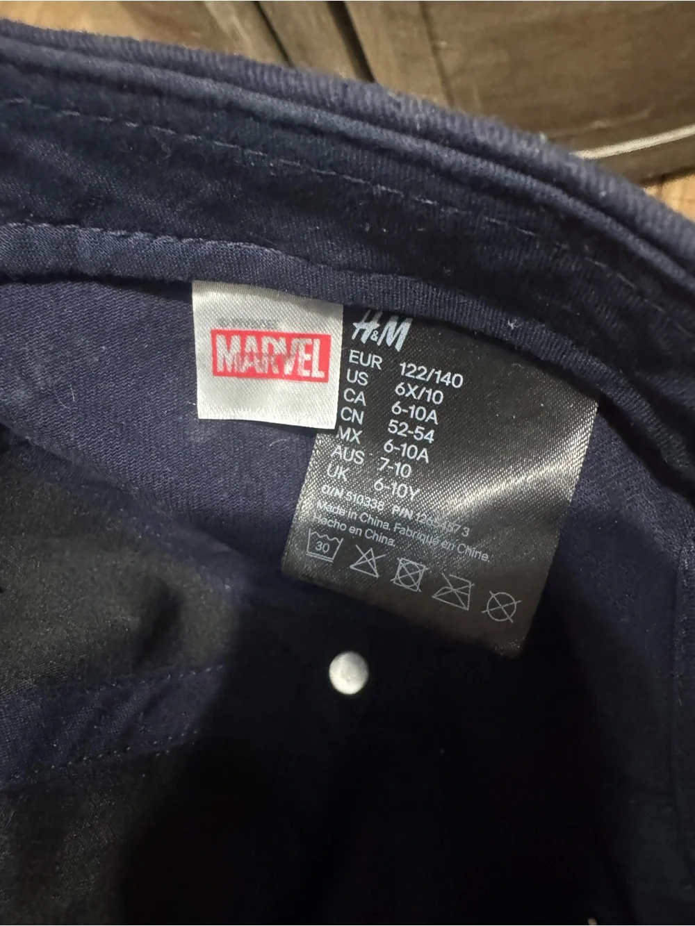 H&M Navy Blue Kids Baseball Cap with Red Spider-Man Patch